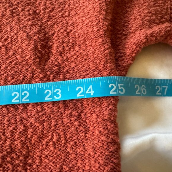 Coldwater Creek 100% Slub Cotton Rust Short Sleeve Sweater, size XL - Picture 7 of 10